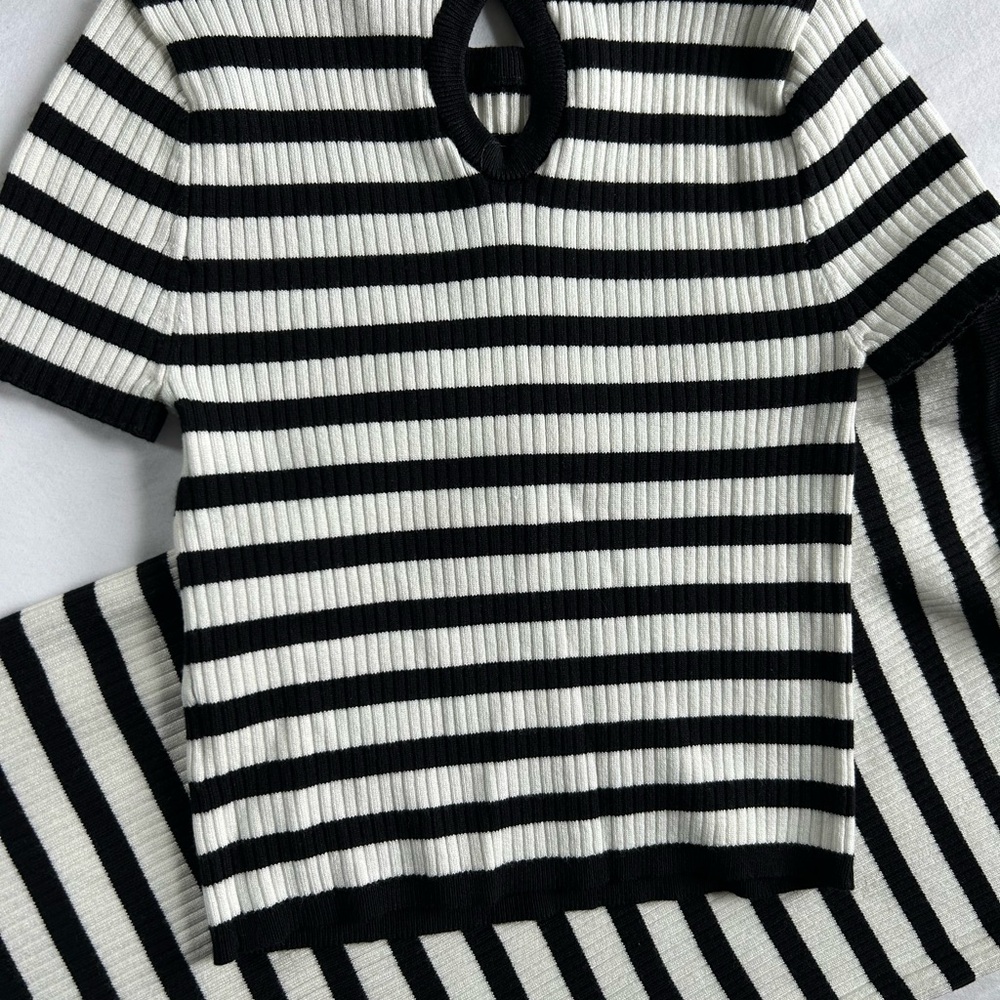 Olive & Oak Black and White Striped Set